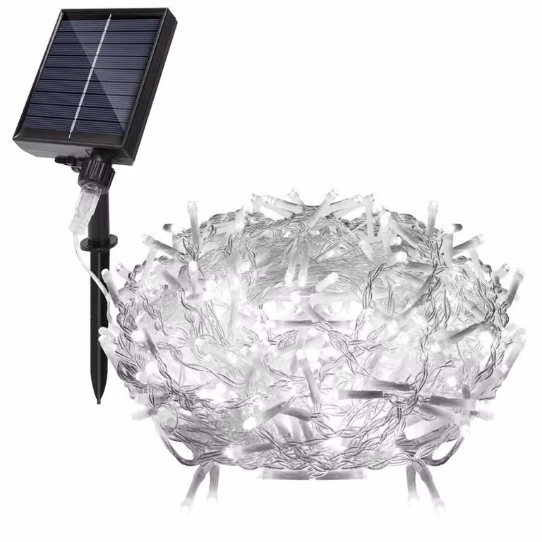 Jopassy 10M 396LEDs słoneczne lampki choinkowe zewnętrzne lampki choinkowe LED lampki choinkowe LED lampki choinkowe IP44 wodoodporne zimna biel