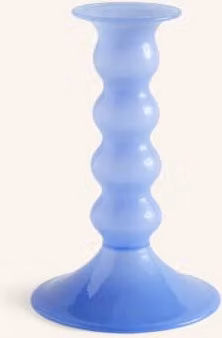 Świecznik Hay Wavy Small niebieski szklany