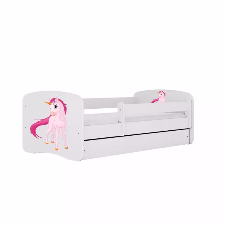 Łóżko Dziecięce Babydreams+Sz+M Biały 70x140 Jednorożec