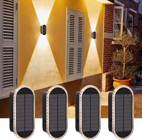 Solarna lampa ścienna zewnętrzna regulowane oświetlenie zewnętrzne, LED LIGHT, 3 tryby, wodoodporny ogród, oświetlenie ogrodzenia, dekoracja balkonu,