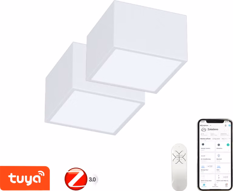 Immax NEO zestaw 2x CANTO Inteligentna lampa sufitowa 15x15cm 12W biała Zigbee 3.0 +DO