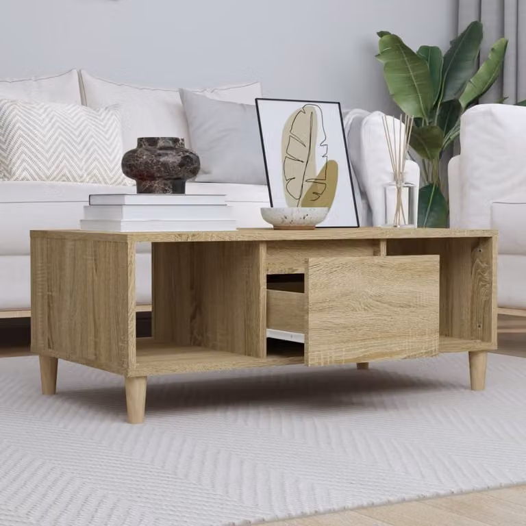 Maison Exclusive – stolik kawowy Sonoma-dąb 90x50x36,5 cm materiał drewnopochodny