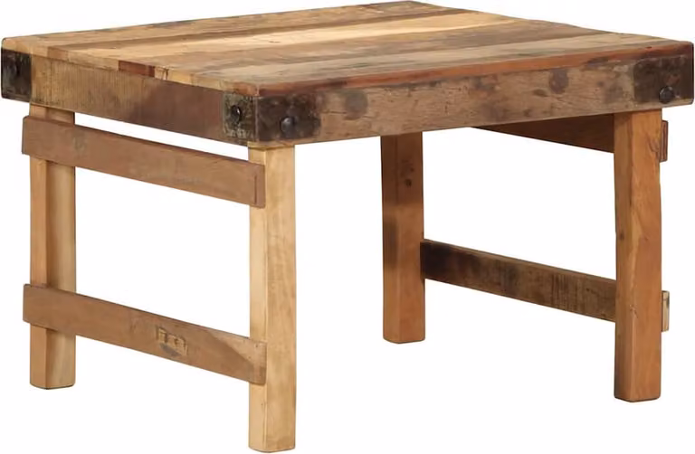 Maison Exclusive - Stolik kawowy, brązowy, 60 x 55 x 40 cm, wykonany z solidnego, odnowionego drewna