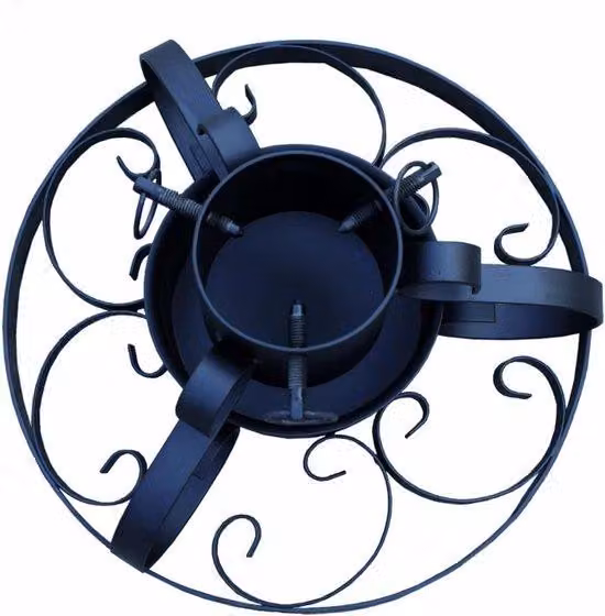 Metalowa podstawa choinkowa - uchwyt na choinkę - świąteczna dekoracja - styl vintage - 35 cm - czarna