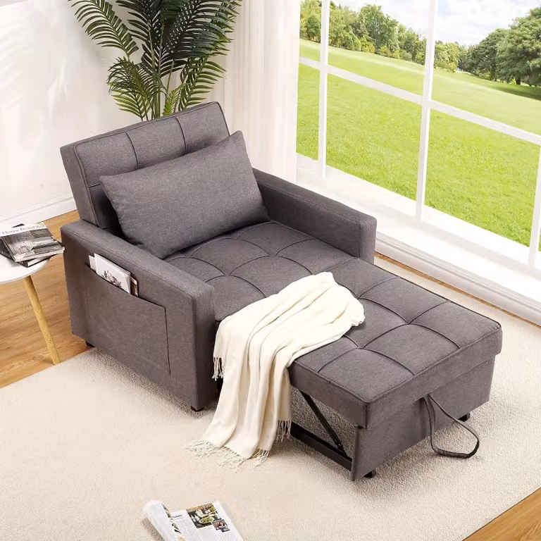 Fotel 3 w 1: fotel do spania - sofa - fotel wypoczynkowy - fotel relaksacyjny - rozkładany fotel - regulowane oparcie 90°-180°