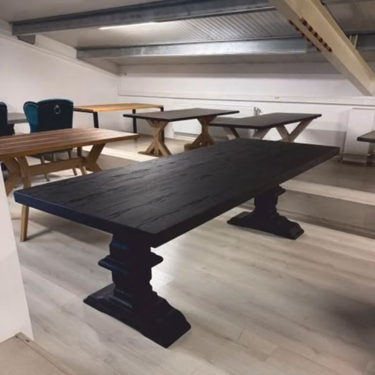Casa Padrino Stół w stylu rustykalnym, czarny, 240 cm – rustykalne meble do jadalni