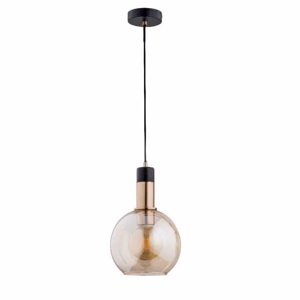 Lampa wisząca minimalistyczna szklany złoty kulisty klosz MAYA 1xE27 15W ALF60828 Alfa