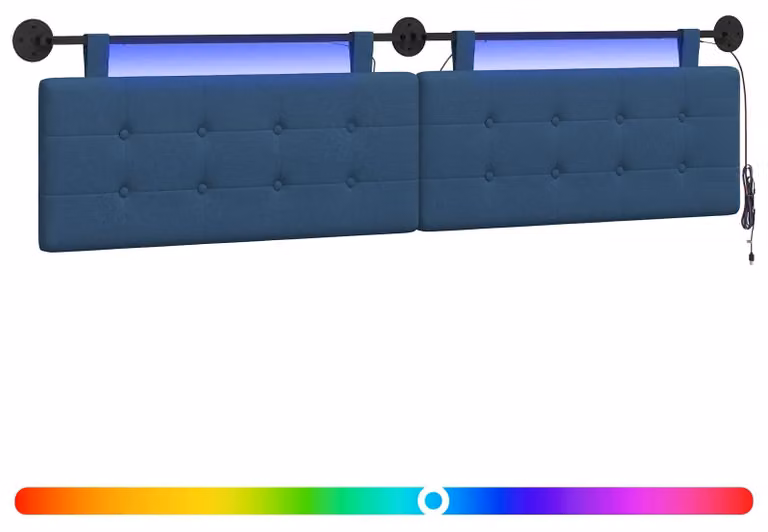 vidaXL Wiszące wezgłowie z oświetleniem LED, niebieskie, materiałowe