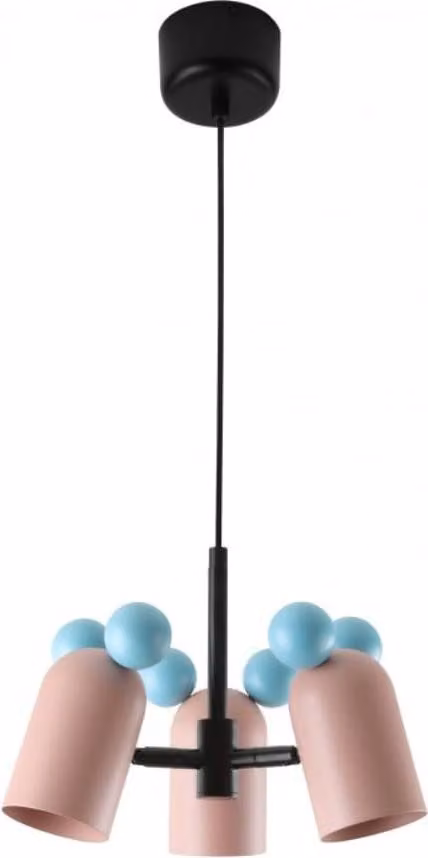GTV - Lampa wisząca MOUSE - maks. 250 V, 50/60 Hz, 3*E27, maks. 25 W, IP20, średnio 30 cm, różowa - Lampa sufitowa
