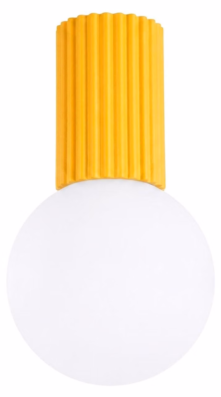 Plafon HALO żółty IP44 1xG9 8W aluminium/szkło 21x12x12cm Sollux Lighting