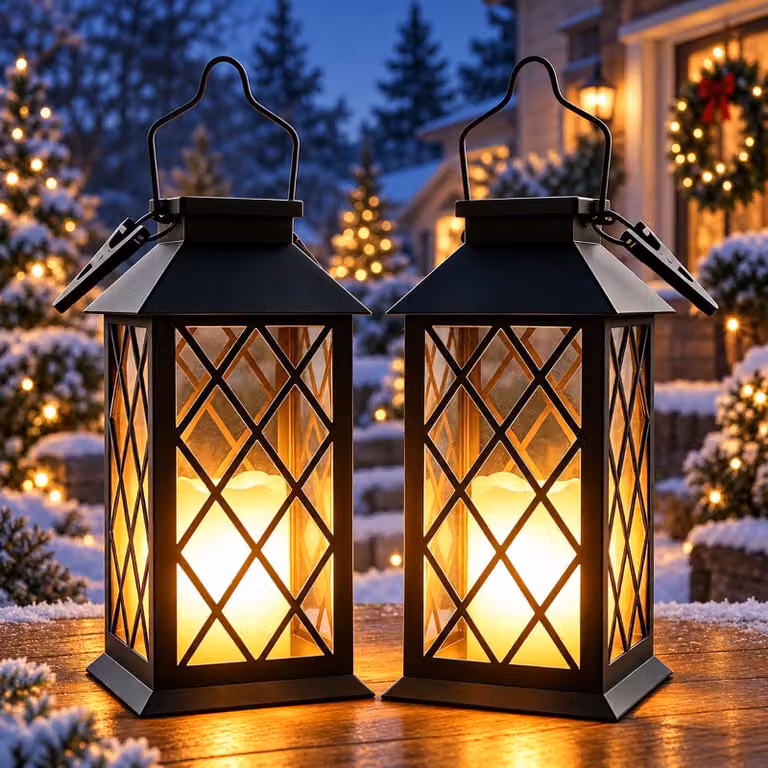 Lampion ogrodowy solarny - Szkło hartowane - Zestaw 2 szt. - Wiszący