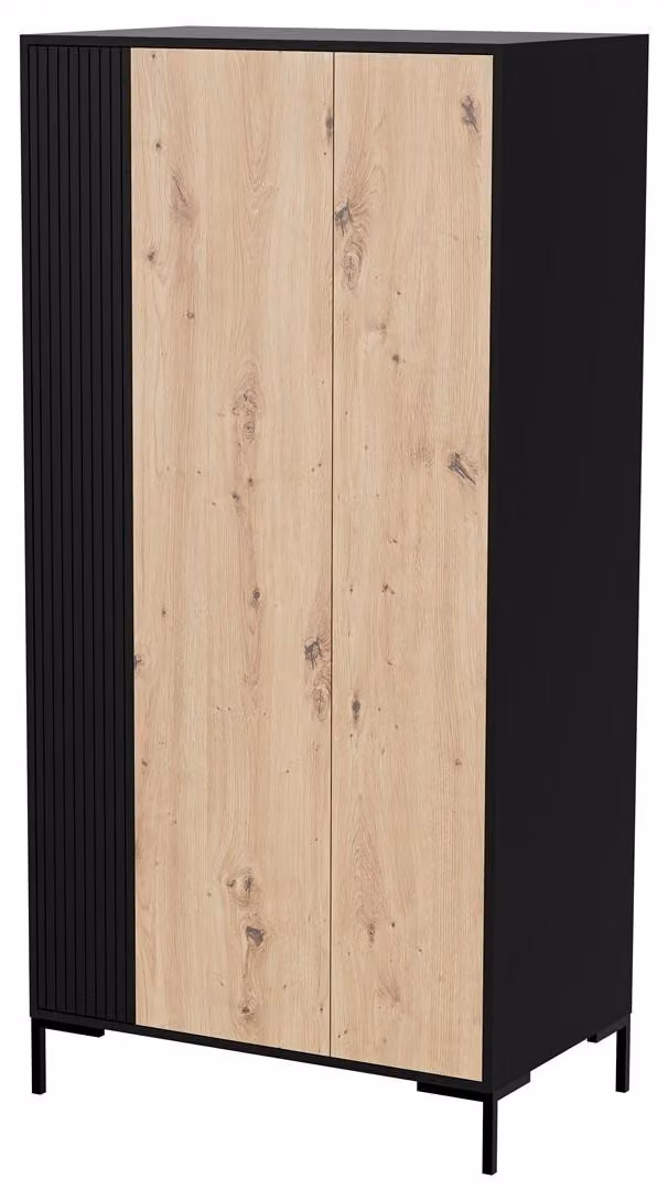 Szafa MERCI 90x55x184 czarny/dąb artisan