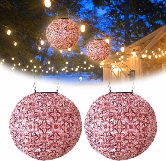 Zestaw 2 Retro LED Ogród słoneczny Oświetlenie - 10 cali Oświetlenie ogrodowe, patio i dekoracja ślubna