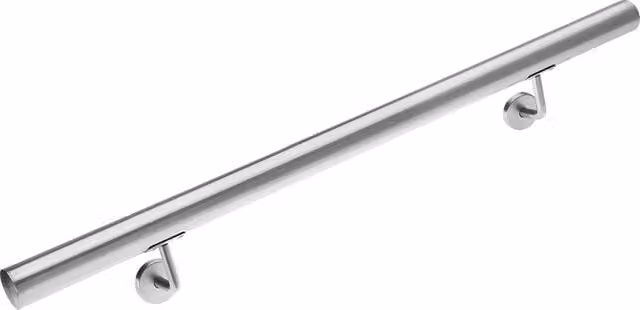 Zestaw 2 sztuk poręczy montowanych do ściany ze stali nierdzewnej w kolorze srebrnym, kształt okrągły, wymiary: S: 4,0 mm, D: 100 cm