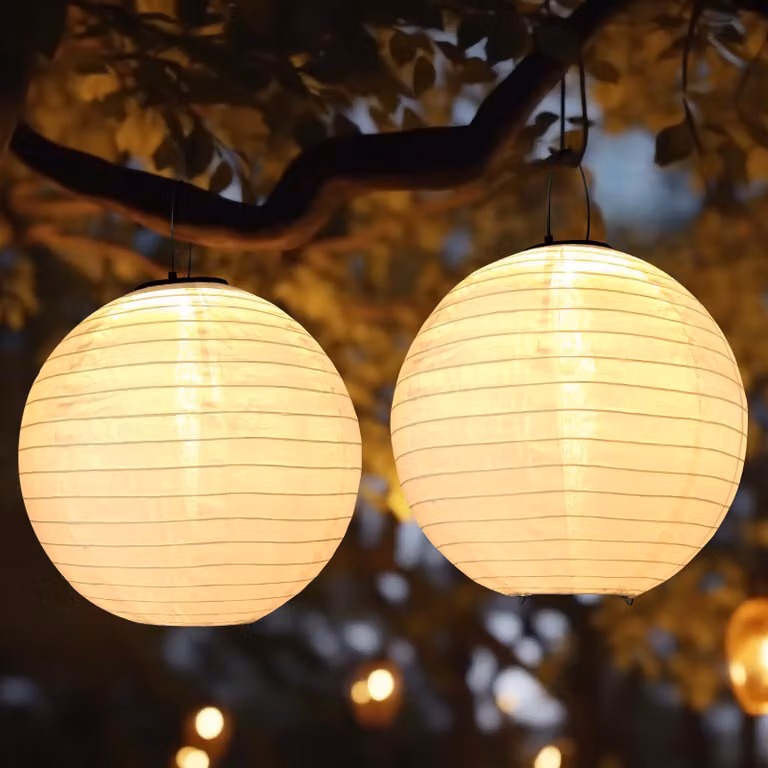 Lampion ogrodowy solarny - 30 cm - Ciepła biel - Zestaw 2 szt. - Oświetlenie tarasu i podjazdu