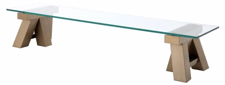 Casa Padrino Luxus Couchtisch Brass 190 x 45 x H. 36 cm - Wohnzimmertisch