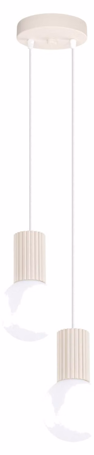 Lampa wisząca HALO 2P beżowa 2xG9 8W aluminium/szkło 120x15x15cm Sollux Lighting