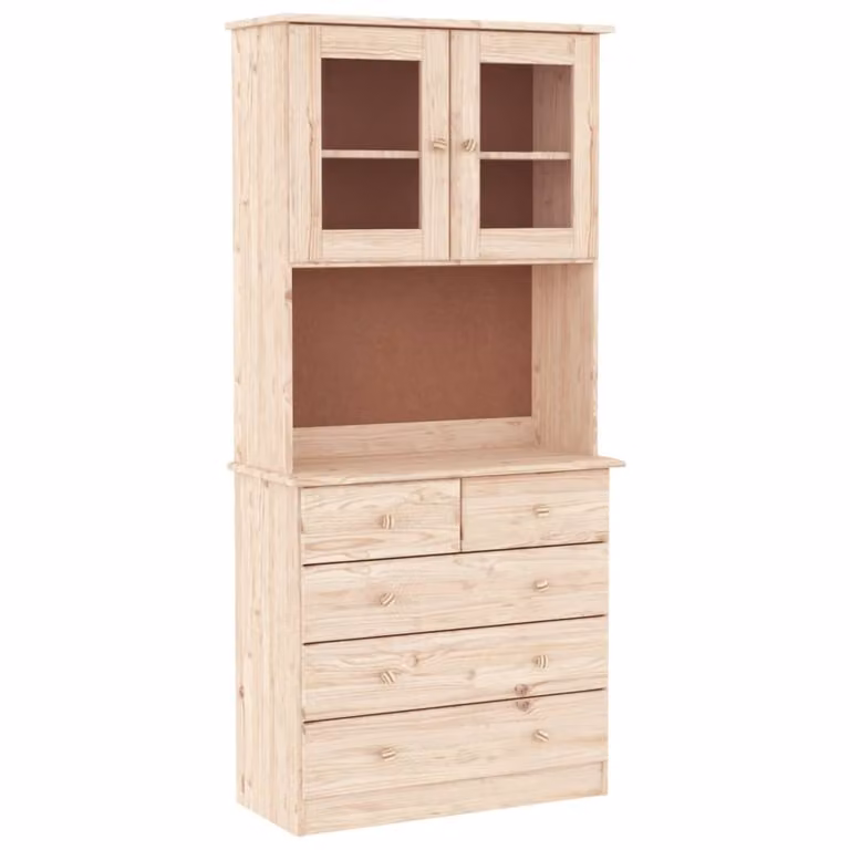 Kredens ALTA, 77x35x165 cm, lite drewno sosnowe