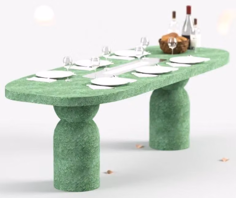 Stół jadalny Casa Padrino z kominkiem na bioetanol, wymiary: 240 x 110 x 75 cm - Dostępny w różnych kolorach - Stół do jadalni - Stół do ogrodu - Meble do jadalni - Meble ogrodowe - Luksusowe meble - Eleganckie wyposażenie
