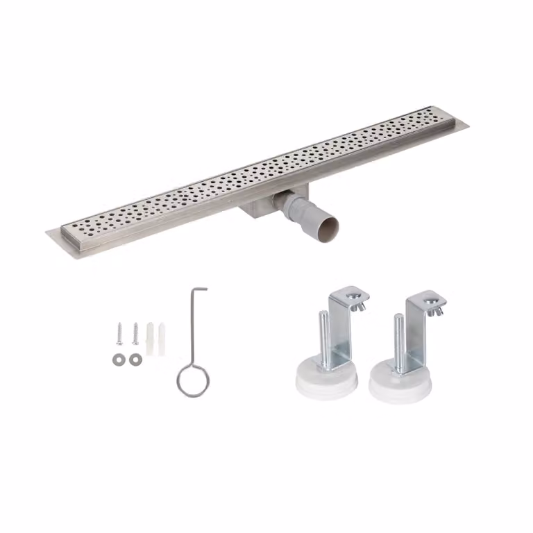 Bc-elec - HFD06-80 Odpływ liniowy 80 cm ze stali nierdzewnej, spadek odpływu liniowego ze stali nierdzewnej, regulacja wysokości 67-92 mm