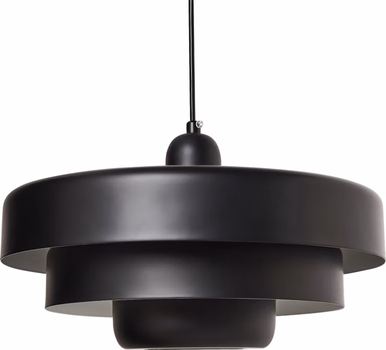 BELIANI Lampa wisząca czarna metalowy klosz mid century skandynawski styl retro