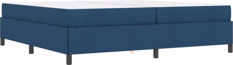 vidaXL Niebieskie łóżko na sprężynach 200 x 200 cm z tkaniny