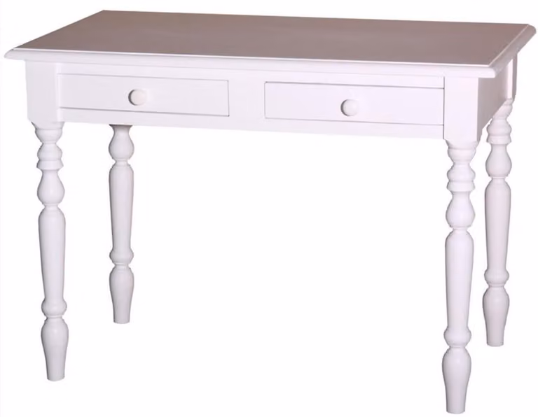 Biurko Casa Padrino z 2 szufladami w kolorze białym 109 x 60 x wys. 79 cm - Meble w stylu rustykalnym