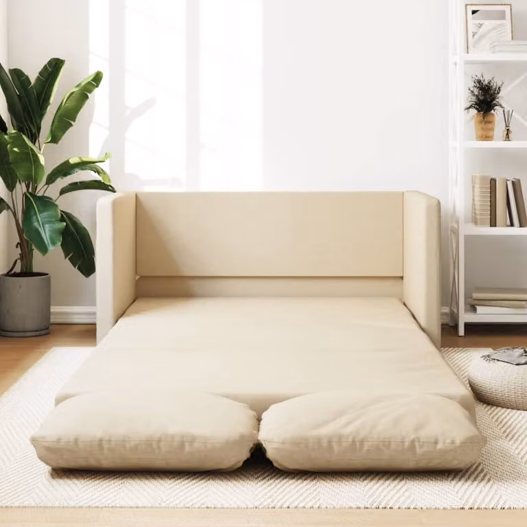 Maison Exclusive - Sofa modułowe, podłogowe, z funkcją spania, kolor kremowy, wymiary 112x174x55 cm, obicie materiałowe