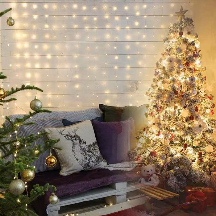 Lampki LED zewnętrzne, kurtyna świetlna USB, 2 sztuki (1 + 1) - Curtainlight