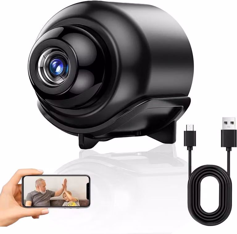Mini kamera – kamera monitoringu HD – dyskretny nadzór – detekcja ruchu – rozdzielczość 1080P Full HD – czarna