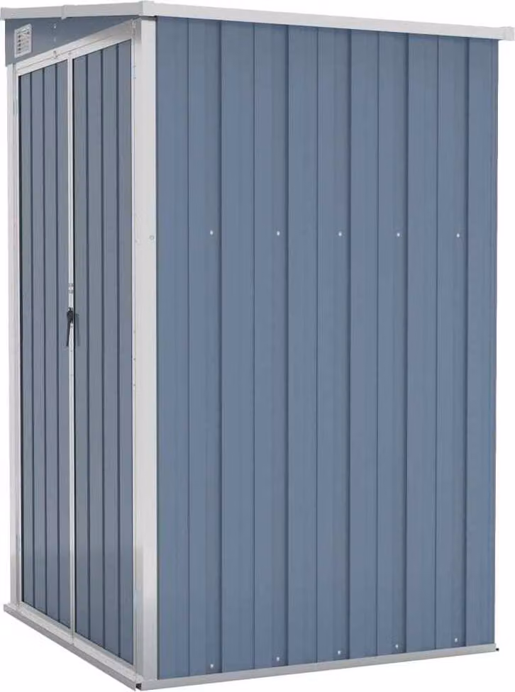 vidaXL Dołączana szopa Szara 118x100x178 cm Stal ocynkowana