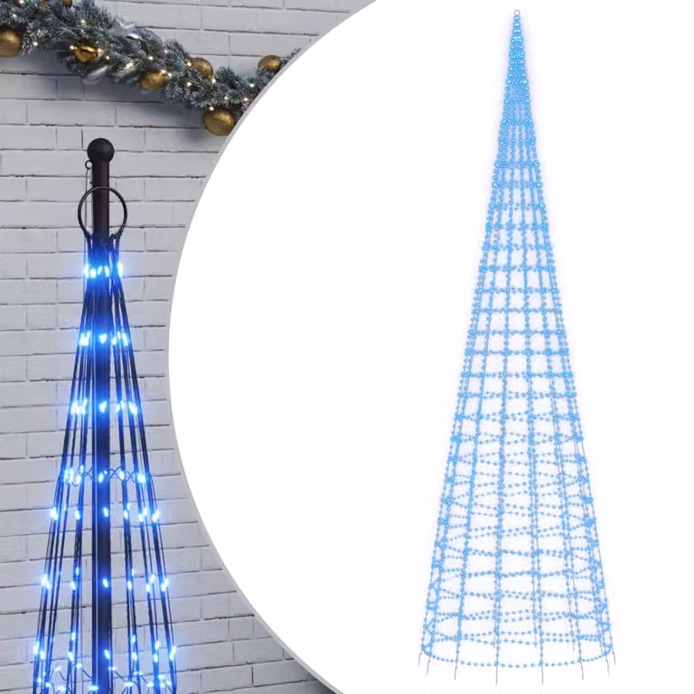 vidaXL Choinka LED na maszt 3000 LED niebieska 800 cm