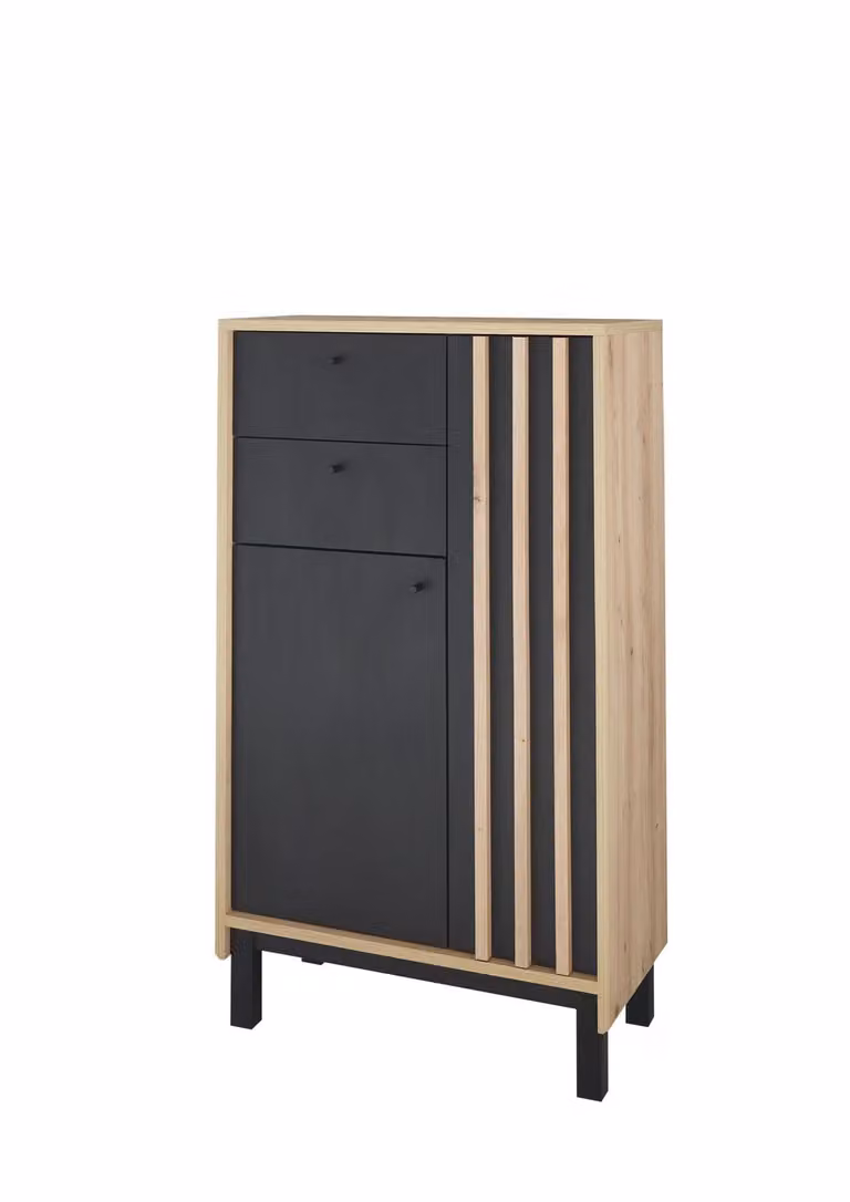 Komoda łazienkowa „Vassili” w kolorze czarnego dębu Artisan – 60 x 106 x 32 (szer. x wys. x gł.)