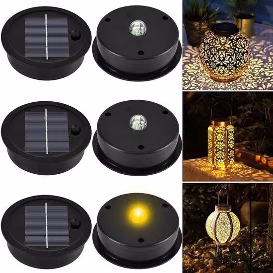 Zestaw 6 sztuk lamp solarnych - Element zamienny - Światło LED, ciepła biel - Wodoodporność IP65 - Panel solarny - Dekoracja ogrodu - Lampa ogrodowa