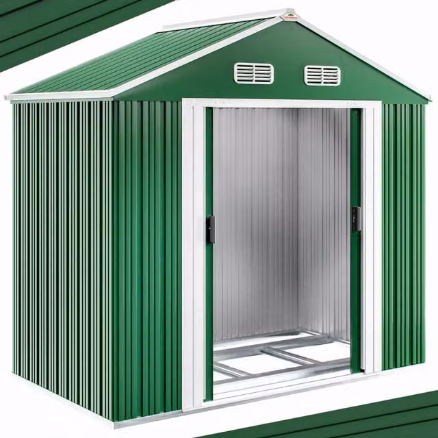 Metalowa szopa ogrodowa Gardebruk® zielona W x S x G: 190 x 200 x 135 cm