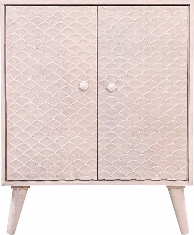 Boho meble kredens drewniana komoda Mathis White