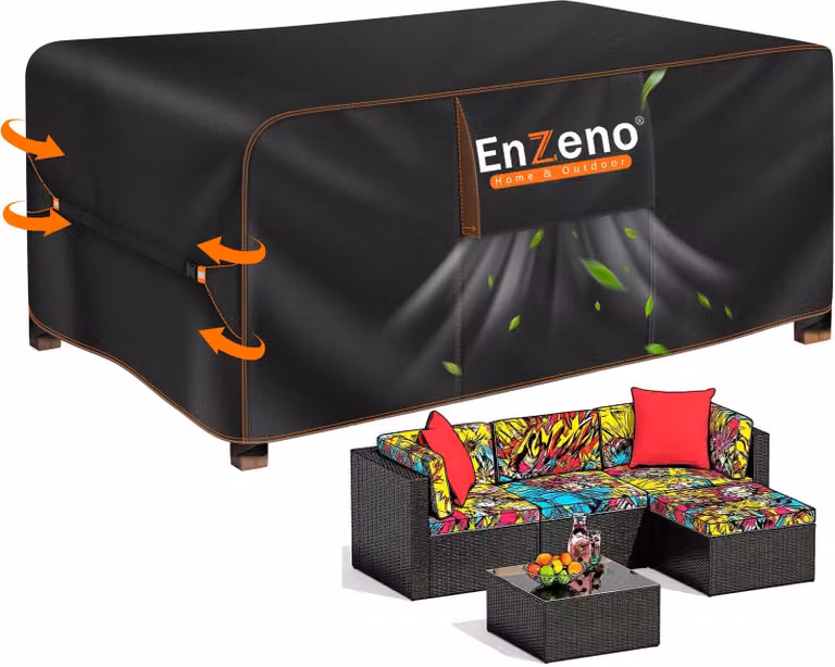 Osłony na meble ogrodowe, wodoodporna plandeka, tkanina Oxford 420D, pokrowiec na meble wypoczynkowe z otworami wentylacyjnymi, wymiary: 200 x 160 x 74 cm