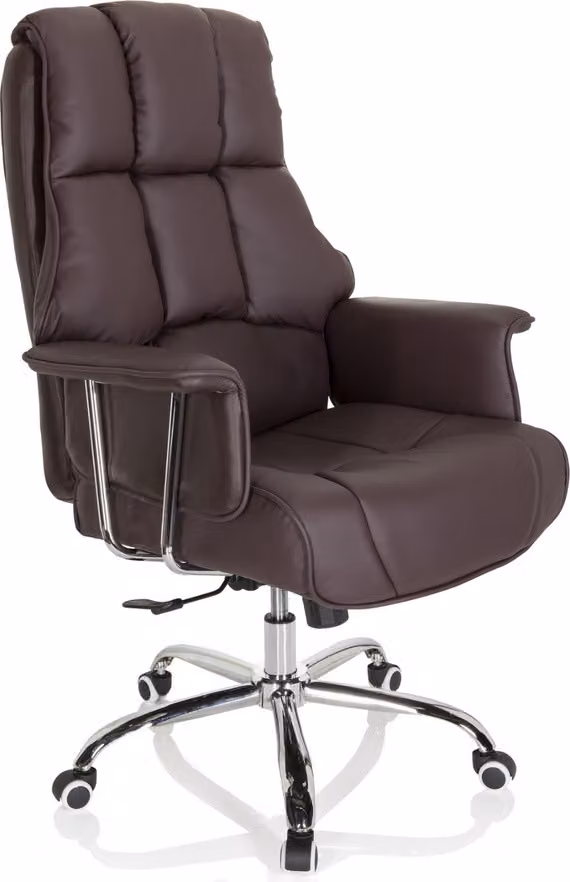 hjh OFFICE Profesjonalne krzesło biurowe COMMANDER Ergonomiczne krzesło biurowe z podłokietnikami Krzesło obrotowe ze skóry syntetycznej do biura, domu