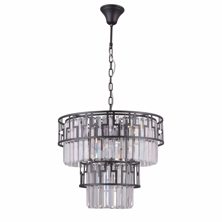 Żyrandol kryształowy czarny glamour FILIP PND-43493-7A Italux