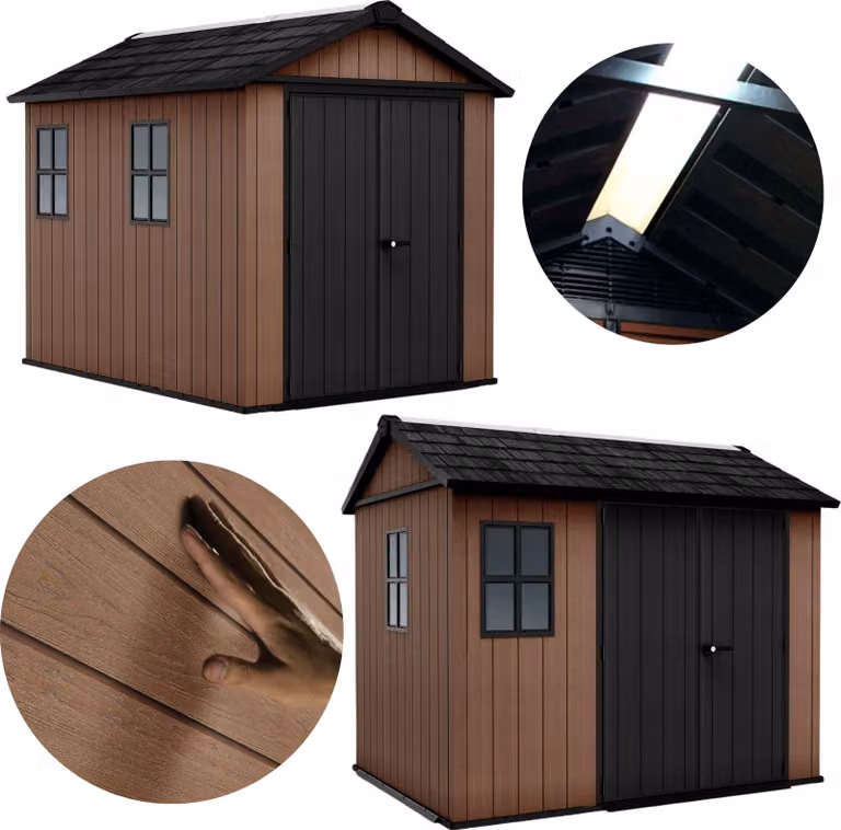 Keter Newton Plus 975 - Domek Ogrodowy Narzędziowy 287x230x246cm - Technologia EVOTECH Brązowy