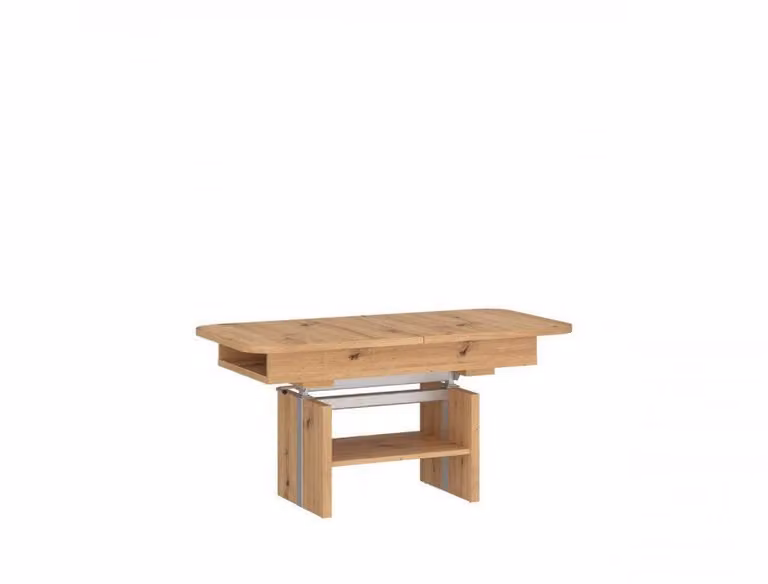 Stolik kawowy >CORTADO< rozkładany do 150 cm, z regulacją wysokości do 72 cm, w dekorze dąb Artisan - 110/150x56/72x65 cm (szer. x wys. x gł.)