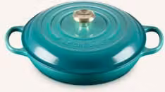 Brytfanna Le Creuset Signature z żeliwa emaliowanego, niebieska