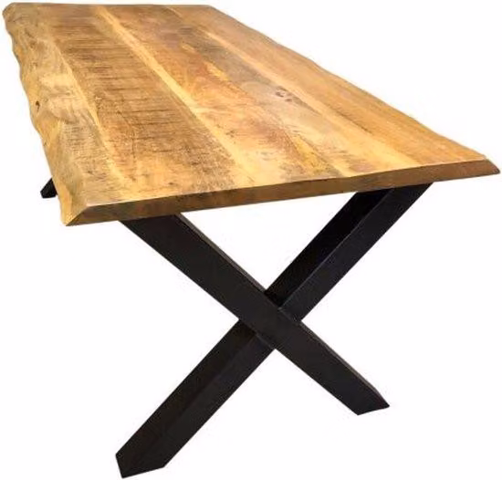 Stół Eettafel Mango Nora - prostokątny, z naturalną krawędzią - 160 cm