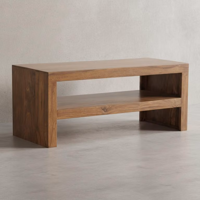 Stolik kawowy z litego drewna sheesham: nowoczesny, orientalny styl, ręcznie robiony. 110x45x45 cm | Kadima Design