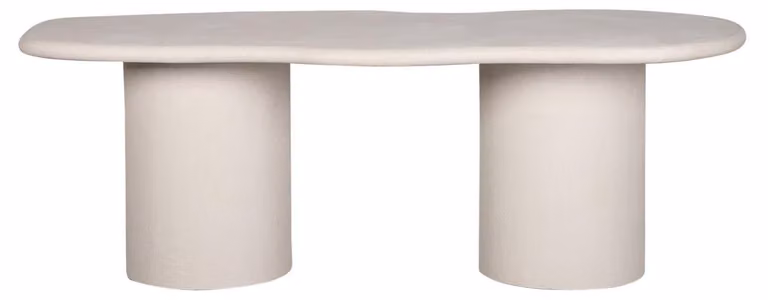 Stół jadalniany w stylu skandynawskim z mikrocementu, 220 cm - kolor beżowy