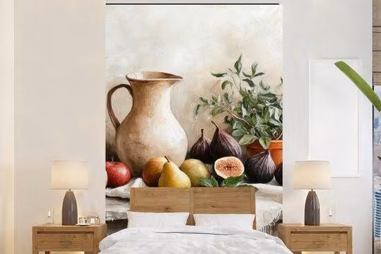 Baner fotograficzny z motywem roślinnym na tle mapy – natura. Szerokość: 225 cm, wysokość: 350 cm