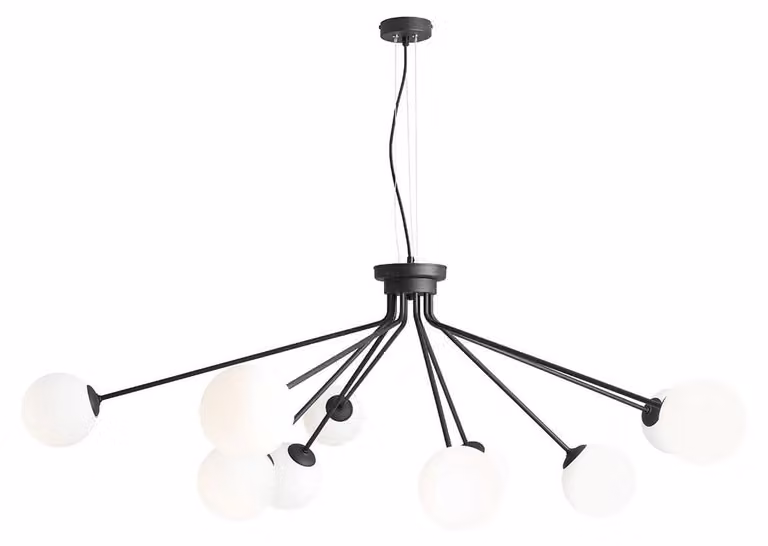 Żyrandol Holm czarno-biały 10xE14x40W szkło wym:95x140x140cm IP20 Aldex