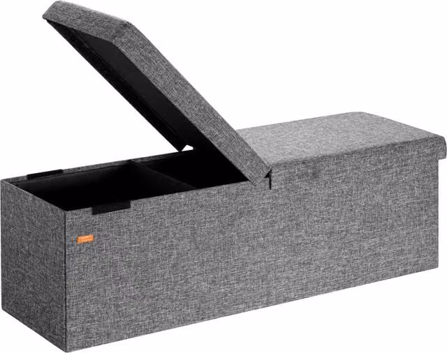 Pufa ławka Casaria szara z pokrywą na zawiasach W: 115 cm, S: 38 cm, G: 38 cm