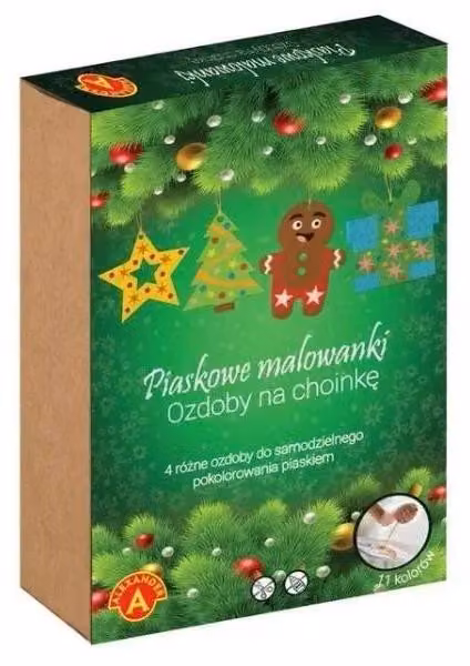 Piaskowe Malowanki Ozdoby na Choinkę: Ciastek - Alexander