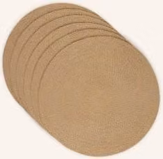Zestaw 6 okrągłych podkładek Poi w kolorze beige